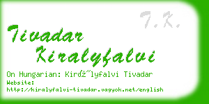 tivadar kiralyfalvi business card